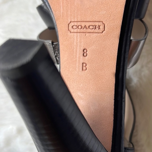 Coach Tawnee Leather Strappy Heels mirrored, vachetta and python embossed Leathe - Picture 15 of 17
